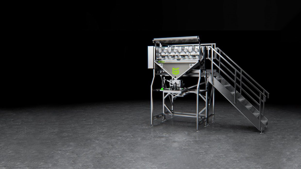 Green Vault Systems packaging line on a cannabis production floor